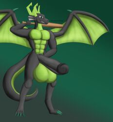 13:14 abs absurd_res anthro balls baseball_bat bat_(object) big_balls big_penis black_body black_penis claws digital_media_(artwork) digitigrade dragon genitals gradient_background green_background green_balls green_body green_claws green_eyes green_scales green_wings hi_res horn huge_balls huge_cock hyper hyper_balls hyper_genitalia hyper_penis kayo_(knockedoutdragon) knockedoutdragon male muscular muscular_anthro muscular_male nude pecs penis scales scalie simple_background smile smirk solo standing vein western_dragon wings