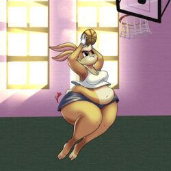 1girls anthro basketball basketball_(ball) basketball_court basketball_hoop basketball_uniform bbw big_ass big_breasts blonde_hair bottom_heavy breasts buckteeth bunny busty chubby chubby_female cleavage cream_fur ear fat female female_focus female_only furry hips jersey jumping lagomorph lagomorph_humanoid lola_bunny looney_tunes overweight overweight_female rabbit shorts slylaika space_jam tan_fur thick_thighs thighs tight_clothing voluptuous waist warner_brothers weight_gain wide_hips