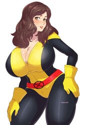 1girls alternate_breast_size big_breasts breasts breasts_bigger_than_head brown_eyes brown_hair cleavage clothed female female_focus female_only female_solo fully_clothed gigantic_breasts hand_on_hip huge_breasts kitty_pryde large_breasts lipstick long_hair marvel marvel_comics mutant pinkkoffin shadowcat smile solo solo_female tagme voluptuous x-men