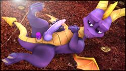 16:9 2020 3d_(artwork) activision digital_media_(artwork) dragon erection feral genitals hi_res lewdyroom male penetration penis photoshop public public_nudity sex_toy solo source_filmmaker spyro spyro_the_dragon video_games widescreen