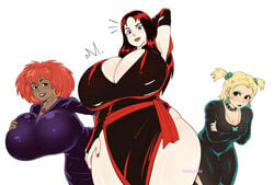 3girls big_breasts breast_envy dusk_(hex_girls) female female_focus female_only gigantic_breasts goth group hanna-barbera hex_girls huge_breasts human luna_(hex_girls) medium_breasts pinkkoffin scooby-doo short_hair tagme thorn_(hex_girls)