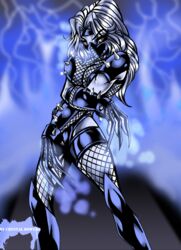 anthro breasts claws clothed clothing crystal-for-ever female female_only hair mask partially_clothed solo white_fur white_hair