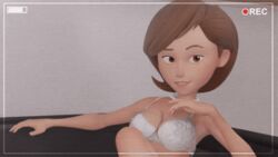 1girls 3d animated artist_name bra brown_hair bubble_ass bubble_butt camera camera_view cheating crisisbeat curvaceous curvy dialogue disney english english_text female female_focus gif hazel_eyes helen_parr legs light-skinned_female light_skin looking_at_viewer lower_body model modeling mother panties photoshoot pixar recording short_hair smooth_skin solo solo_focus text the_incredibles thick thick_legs thick_thighs thighs underwear upper_body voluptuous watermark