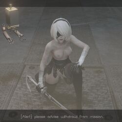 3d battle damaged_clothes dirty female fighting nier nier:_automata pod_(nier) taurasfm yorha_2b