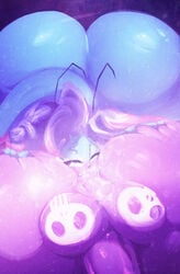 alien_girl anilingus antennae ass balls big_ass big_balls big_butt blue_skin blush bubble_butt butt_crack eating_ass female_on_futa futanari groping_ass huge_ass huge_butt mirabelle original purple_skin riendonut rimming zeezee_(bewbchan)