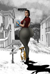 ass big_ass big_breasts bimbo breasts canine comic dragonfreelance female female_only hips illustration lips pale-skinned_female pale_skin pose solo_female thick_thighs thighs wide_hips