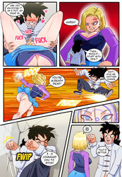 1boy 1girls android_18 ass big_ass big_breasts blue_eyes bob_cut cheating cheating_wife comic dragon_ball dragon_ball_super earrings light-skinned_female light-skinned_male light_skin mature_female milf mind_control panties penis pinkpawg pussy rape sex shounen_jump skirt_lift vagina vaginal_insertion vaginal_penetration vaginal_sex yamcha