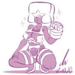 garnet_(steven_universe) gauntlets gem_(species) gem_fusion lingerie pierump pinup solo_female steven_universe tagme