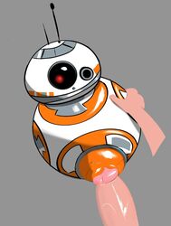 1boy 1boy1girl 1girls ambiguous_penetration anon bb-8 bodily_fluids disembodied_hand disembodied_penis droid duo faceless_male genital_fluids genitals grey_background huge_penetration human machine male mammal mark_m penetration penis precum robot star_wars tight_fit