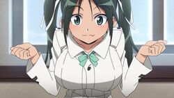 16:9_aspect_ratio 1girls animated black_hair bouncing_breasts breasts clothing female female_only francesca_lucchini green_eyes high_resolution huge_breasts large_breasts mp4 no_sound screencap solo solo_female strike_witches tagme tied_hair twintails video world_witches_series