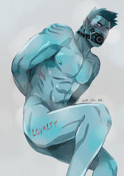 1boy 2020 abs arms_tied arms_tied_behind_back artist_request ass balls bara blue_balls blue_body blue_gag blue_skin blush blushing bondage gag gag_bondage gagged gills hands_behind_back hands_tied hands_tied_behind_back hoshigaki_kisame humanoid humiliation male male_focus male_only muscles muscular muscular_male naked naruto naruto_shippuden nipples nude nude_male pecs pectorals short_hair solo solo_male steam steaming_body steamy steamy_body sweat sweatdrop tied tied_arms tied_hands