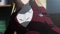 16:9_aspect_ratio alternative_bust_size animated bouncing_breasts breast_expansion breasts bursting_breasts charlotte_e_yeager cleavage clothing female female_only high_resolution huge_breasts large_breasts mp4 screencap shirt shirt_stripped solo solo_female sound stretched_clothing strike_witches tagme video wardrobe_malfunction world_witches_series