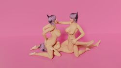 3d arealjerk ayane_(doa) blender clone dead_or_alive facesit_and_trib facesitting scissoring selfcest threesome tribadism yuri