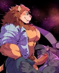 bara cigarette furry gay kokuhane lion panther