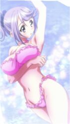 armpits bikini bikini_warriors bra breasts feel_(company) female high_resolution large_breasts mage_(bikini_warriors) pantsu screen_capture screencap screenshot solo stitched swimsuit underwear