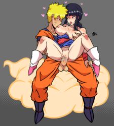 1boy 1boy1girl 1girls areolae balls big_breasts blonde_hair blue_eyes blue_hair blush boots breast_grab breast_squeeze breast_sucking breasts breasts_out chichi_(cosplay) climax clothed clothed_sex clothing cosplay couple crossover cum cum_in_pussy cum_inside cumshot dragon_ball dragon_ball_z ejaculation feet_up female footwear fully_clothed grope groping hand_on_breast heart-shaped_pupils hyuuga_hinata large_breasts legs legs_up male male/female male_penetrating moaning naruto naruto:_the_last naruto_(series) naruto_shippuden nipples no_bra no_panties open_mouth pale-skinned_female pale_skin penetration penis pussy reverse_cowgirl_position sex sitting sitting_on_lap sitting_on_person son_goku_(cosplay) straight sucking testicles thigh_grab thighs uzumaki_naruto vagina vaginal_penetration vaginal_sex verymediocre whisker_markings whiskers white_eyes yellow_hair