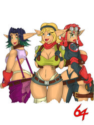 3girls angry annoyed arched_back ashelin_praxis ass_cleavage backless_gloves bandages bedroom_eyes belly_button belt belt_buckle big_breasts big_ears black_panties black_thong blonde_hair blue_eyes blush booty_shorts breast_suppress breasts butt_crack capri_pants chaps cleavage clothed clothes clothing curvaceous curvy curvy_figure dark-skinned_female dark_blue_hair dark_green_hair dark_skin denim_shorts dreadlocks duo duo_focus eyes_visible_through_hair face_tattoo female female_focus female_only fighting_gloves fingerless_gloves fit fit_female gloves goggles goggles_around_neck goggles_on_head green_eyes green_hair grope groping groping_breasts groping_from_behind hair hairband headband highleg highleg_panties hips holding_weapon holster hourglass_figure jacket jak_and_daxter jean_shorts keira_hagai knee_pads large_breasts lips lipstick long_ears looking_at_viewer lowleg lowleg_pants maroon64 medium_breasts medium_hair midriff mouth_mask navel navel_line panties pants pink_lips pink_lipstick pinup pistol pointy_ears pose pout purple_pants red_gloves red_hair red_lips red_lipstick red_scarf revealing_clothes scarf seductive seductive_look seductive_smile shirt short_shorts shorts shoulder_pads sideboob sidelocks skimpy skindentation smile smiling smiling_at_viewer smirk spikes strap straps surprised suspenders tank_top tattoo tattoos tease teasing tess_(human;_jak_and_daxter) tess_(jak_and_daxter) thick thick_thighs thigh_gap thighs thong tight_clothing tomboy toned toned_female trio two_tone_hair vambraces video_games voluptuous wasp_waist weapon whale_tail white_panties white_shirt wide_hips yellow_hair