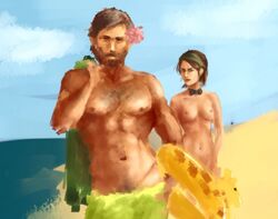 1girls joel_miller tagme tess_(the_last_of_us) the_last_of_us topless topless_female topless_male