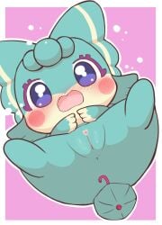 ameri_(cocotama) anthro anus chibi cocotama female furry hirake!_cocotama kajiura pussy solo solo_female spread_legs spreading umbrella