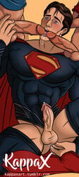 3boys abs anal_fingering anal_juice anon artist_name biceps blue_eyes boots bottomless_male cape clark_kent clothed_sex cock_gobble cock_hungry cum_hungry cum_in_mouth cum_on_tongue dark_brown_hair dc erect_nipples_under_clothes erection fellatio fingering fingers_in_ass gay giving_head going_down_on head_out_of_frame holding_penis kappax knob_polishing male male_only mostly_offscreen_character muscular nipple_bulge oral oral_sex pants_down pecs penis penis_on_shoulder penis_size_difference playing_skinflute precum_bubble shirt_up superhero superhero_costume superman testicles_on_shoulder threesome tight_clothing tongue_out uncensored url veiny_penis yaoi