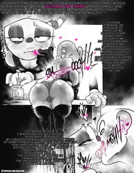 androgynous armwear big_ass cuphead cuphead_(game) english english_text femboy girly handwear huge_ass kissing kissing_booth legwear lips makeup making_out male male_only mr5star patreon_username sissy thong