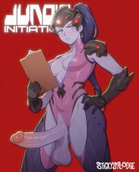 ai_generated ass balls breasts clipboard cocks dick dicks dicks_and_balls_everywhere dicks_out erection fucking_cocks futanari hair kock kocks looking_at_viewer overwatch overwatch_2 penis solo stickyspoodge tagme vein veins veiny veiny_penis widowmaker