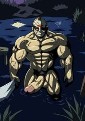 balls bara big_penis boner erection friday_the_13th hockey_mask jason_voorhees lewd_wfreak machete male male_only mask muscles muscular nude penis solo solo_male