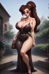 1girls ai_generated ass big_ass big_breasts breasts cleavage disney female female_only hercules_(disney) huge_breasts league69 looking_at_viewer megara ponytail purple_eyes skin_tight solo stable_diffusion