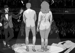 ass both_sexes_in_same_situation crowd crowd_watching female male naked naked_female rfgdds222445