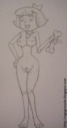 betty_rubble female female_only hanna-barbera human monochrome nipples rage_grenade rough_sketch solo tagme the_flintstones