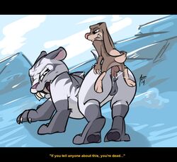 20th_century_fox 20th_century_studios anal anal_sex blue_sky_studios cum cum_in_ass cum_inside female ice_age_(film) ice_age_(series) ice_age_continental_drift lagomorph male mammal penetration rabbit sabertooth shira_(ice_age) siroc size_difference small_dom_big_sub squint_(ice_age) straight subtitled text