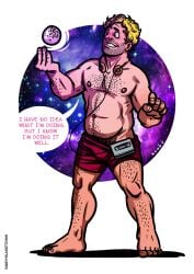 1boy andy_dwyer biceps blonde_hair bulge_under_clothes chris_pratt facial_hair gay guardians_of_the_galaxy hairy_armpits hairy_arms hairy_chest hairy_legs hairy_male hairy_pubes hairy_stomach hairy_thighs headphones male male_only marvel marvel_comics messy_hair muscular_male orb parks_and_recreation randyslashtoons slightly_chubby_male solo starlord stubble underwear unshaven_face walkman