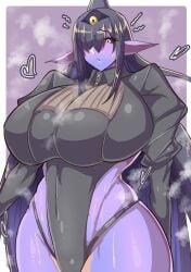 breasts_bigger_than_head debby_the_corsifa_is_emulous female purple_skin shadoxottosha-ku wide_hips