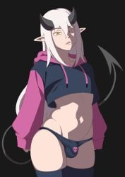 1boy 2024 bare_midriff bare_thighs bulge cameltail clothed clothing demon demon_horns demon_tail draw_your_oc_in_this eyebrows_visible_through_hair fangs femboy feminine_male hi_res highres hoodie horns humanoid imp light-skinned_male light_skin long_hair looking_at_viewer male male_only navel original original_character otoko_no_ko paggi_outfit panties partially_clothed pointy_ears skindentation solo solo_male tail thick_thighs thigh_highs thighhighs topwear vampire van_(vanilireph) vanilireph very_long_hair white_hair yellow_eyes