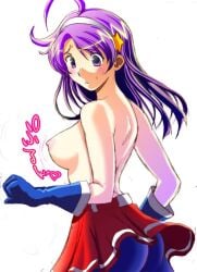 athena_asamiya breasts breasts_out idol king_of_fighters psycho_soldier purple_hair snk topless topless_female