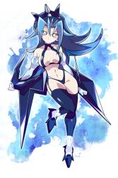 1girls blue_hair breasts cosplay female full_body gloves hi_res kamishiro_rio legwear leotard missa_msk navel pose red_eyes rio_kamishiro semi_nude solo teenager thick_legs yu-gi-oh! yu-gi-oh!_zexal