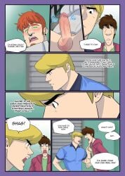 anus bottomless comic dialogue fred_jones gay hospital jonsfw male_focus scooby-doo shaggy_rogers straitjacket