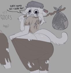 ass big_ass feline looking_back male male_focus male_only ripped_clothing ripped_pants ripped_shirt socks_(tuggg) tagme thick thick_ass tuggg