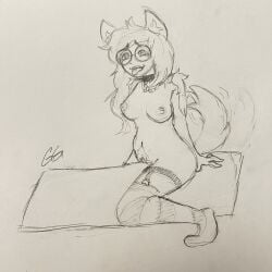 1girls average_breasts breast breasts dog_ears dog_tail drawing female female_focus female_only ggnost1c grinding happy_trail homestuck jade_harley masturbation monochrome riding sketch sketchy solo solo_female tail tongue_out