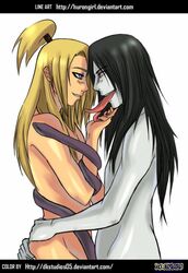 2boys black_hair blonde_hair deidara dk_studios gay long_tongue male male_only monster_boy multiple_boys naruto nude orochimaru snake tentacle tentacle_on_male tentacles_on_male tongue yaoi