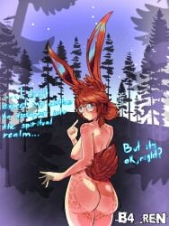 ass ass_focus aurora_(league_of_legends) b4__ren big_ass big_breasts breasts breasts_out completely_nude completely_nude_female female freckles furry glasses league_of_legends nude nude_female pink_nipples tail vastaya