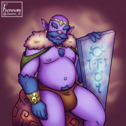 beard chubby firbolg hairy kennim mage male male_only original_character orin underwear