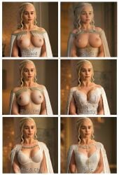 1girls ai_generated areolae background big_breasts blonde_hair blurry blurry_background border breastless_clothes breastless_clothing breasts breasts_out bride cape casual_nudity chart cleavage clothed clothed_female clothing curly_hair cute daenerys_targaryen dark_eyebrows eyebrows eyes female female_only filter front_view fully_clothed game_of_thrones hair hands_together human human_only jewelry large_areolae light-skinned_female light_skin lips lipstick medieval nipples nonsexual_nudity nude nude_female nudity open_eyes panels photoshop queen realistic royalty see-through see-through_clothing solo stable_diffusion standing targaryen topless upper_body wedding wedding_dress white_border white_clothing