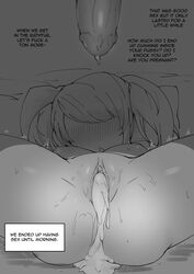 1boy 1girls after_sex after_vaginal ahe_gao anus aroused bed bedroom big_breasts black_and_white breasts chuchumi comic couple cum cum_in_pussy cum_inside cum_leaking dark-skinned_male dark_skin doujin doujinshi erect_clitoris female fucked_silly greyscale horny impregnation interracial large_breasts league_of_legends looking_pleasured luxanna_crownguard magical_girl male pleasure_face pussy pussy_juice spread_legs star_guardian_lux star_guardian_series twintails wet_pussy