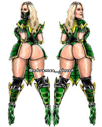 1girls alexis_texas artist_name big_ass big_breasts blonde_hair boots bubble_ass bubble_butt cosplay cosplayer costume dat_ass digital_painting_(artwork) female female_only heels hourglass_figure large_ass large_breasts looking_at_viewer looking_back mask masked mortal_kombat mortal_kombat_(2011) mortal_kombat_x netherrealm_studios porn_star real_person realistic reptile_(cosplay) sketch thick_ass thick_legs thick_thighs thigh_high_boots thighhighs video_games voluptuous white_body xtremee