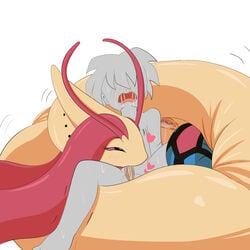 black_eyes blush coiling duo fellatio female female_on_human feral genitals heart human human_on_feral human_penetrating interspecies larger_female larger_feral male male_on_feral mammal milotic nintendo open_mouth oral penetration penile penis pink_sclera pokémon_(species) poképhilia pokemon pon_(pixiv) pussy serpentine sex simple_background size_difference smaller_human smaller_male straight tan_body video_games white_background zoophilia