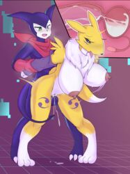 1girls 2021 3_toes absurd_res anthro anthro_on_anthro arm_grab arm_pull balls big_balls big_breasts bodily_fluids breasts canid canine claws clitoris cross_section cum cum_in_pussy cum_in_uterus cum_inside cutaway digimon digimon_(species) duo fallopian_tubes feet female female_penetrated fox from_behind from_behind_position front_view genital_fluids genitals grabbing green_eyes hi_res humanoid imp impmon internal male male/female male_penetrating male_penetrating_female mammal neck_tuft nude open_mouth ovaries penetration penis prison_guard_position pussy renamon scuttlfish sex spread_legs standing standing_sex sweat toes tongue tongue_out tuft uterus vaginal_penetration