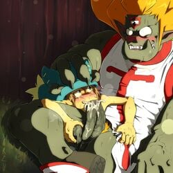 balls blowjob blush clothing cum digital_media_(artwork) eliatrope gay harzu iop male/male male_only semen sex size_difference tristepin wakfu yugo