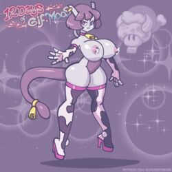 1girls animated areolae armwear big_breasts bob_cut breast_milk breasts cow_accoutrements cow_girl cow_print cowbell elbow_gloves exposed_torso female female_only game_freak gloves high_heel_boots high_heels horns lactation large_breasts legwear mewtwo milk moo_bitch neckwear nintendo nipples pokemon pokemon_(species) pokemon_rgby projectile_lactation psychic psychic_powers shadow_ball solo supersatanson thighhighs