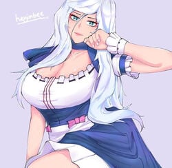 1girls big_breasts blue_eyes breasts cleavage female female_focus female_only hand_under_chin heyimbee lips long_hair looking_at_viewer maid maid_outfit maid_uniform pinup pose posing simple_background solo solo_focus source_request tagme tagme_(artist) twitch.tv unknown_artist white_hair youtube youtuber youtuber_girl